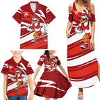 Sydney Swans Australian Football Family Matching Summer Maxi Dress and Hawaiian Shirt Swans Mascot Art With Indigenous Pattern Art