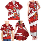 Sydney Swans Australian Football Family Matching Tank Maxi Dress and Hawaiian Shirt Swans Mascot Art With Indigenous Pattern Art
