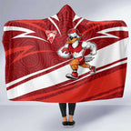 Sydney Swans Australian Football Hooded Blanket Swans Mascot Art With Indigenous Pattern Art