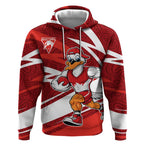 Sydney Swans Australian Football Hoodie Swans Mascot Art With Indigenous Pattern Art
