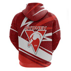 Sydney Swans Australian Football Hoodie Swans Mascot Art With Indigenous Pattern Art