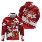 Sydney Swans Australian Football Hoodie Swans Mascot Art With Indigenous Pattern Art