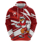 Sydney Swans Australian Football Hoodie Swans Mascot Art With Indigenous Pattern Art