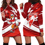 Sydney Swans Australian Football Hoodie Dress Swans Mascot Art With Indigenous Pattern Art