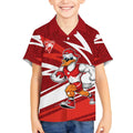 Sydney Swans Australian Football Kid Hawaiian Shirt Swans Mascot Art With Indigenous Pattern Art
