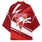 Sydney Swans Australian Football Kimono Swans Mascot Art With Indigenous Pattern Art