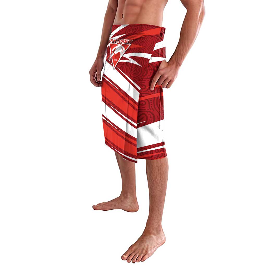 Sydney Swans Australian Football Lavalava Swans Mascot Art With Indigenous Pattern Art
