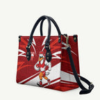 Sydney Swans Australian Football Leather Bag Swans Mascot Art With Indigenous Pattern Art