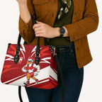 Sydney Swans Australian Football Leather Bag Swans Mascot Art With Indigenous Pattern Art