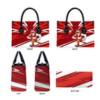 Sydney Swans Australian Football Leather Bag Swans Mascot Art With Indigenous Pattern Art