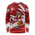Sydney Swans Australian Football Long Sleeve Shirt Swans Mascot Art With Indigenous Pattern Art