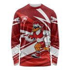 Sydney Swans Australian Football Long Sleeve Shirt Swans Mascot Art With Indigenous Pattern Art