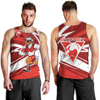 Sydney Swans Australian Football Men Tank Top Swans Mascot Art With Indigenous Pattern Art