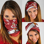 Sydney Swans Australian Football Neck Gaiter Swans Mascot Art With Indigenous Pattern Art