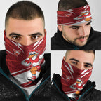 Sydney Swans Australian Football Neck Gaiter Swans Mascot Art With Indigenous Pattern Art