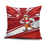 Sydney Swans Australian Football Pillow Cover Swans Mascot Art With Indigenous Pattern Art