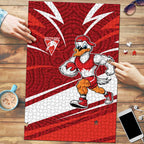 Sydney Swans Australian Football Puzzle Swans Mascot Art With Indigenous Pattern Art