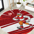 Sydney Swans Australian Football Round Carpet Swans Mascot Art With Indigenous Pattern Art