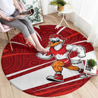 Sydney Swans Australian Football Round Carpet Swans Mascot Art With Indigenous Pattern Art