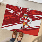 Sydney Swans Australian Football Rubber Doormat Swans Mascot Art With Indigenous Pattern Art