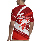 Sydney Swans Australian Football Rugby Jersey Swans Mascot Art With Indigenous Pattern Art