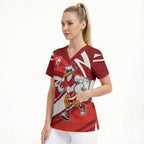 Sydney Swans Australian Football Scrub Top Swans Mascot Art With Indigenous Pattern Art