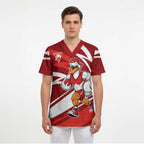 Sydney Swans Australian Football Scrub Top Swans Mascot Art With Indigenous Pattern Art