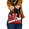 Sydney Swans Australian Football Shoulder Handbag Swans Mascot Art With Indigenous Pattern Art