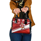 Sydney Swans Australian Football Shoulder Handbag Swans Mascot Art With Indigenous Pattern Art