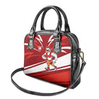Sydney Swans Australian Football Shoulder Handbag Swans Mascot Art With Indigenous Pattern Art