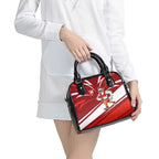 Sydney Swans Australian Football Shoulder Handbag Swans Mascot Art With Indigenous Pattern Art