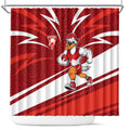 Sydney Swans Australian Football Shower Curtain Swans Mascot Art With Indigenous Pattern Art