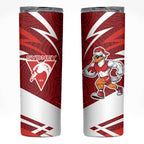 Sydney Swans Australian Football Skinny Tumbler Swans Mascot Art With Indigenous Pattern Art