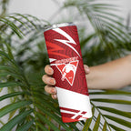 Sydney Swans Australian Football Skinny Tumbler Swans Mascot Art With Indigenous Pattern Art