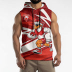 Sydney Swans Australian Football Sleeveless Hoodie Swans Mascot Art With Indigenous Pattern Art