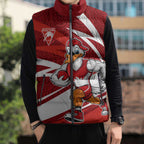 Sydney Swans Australian Football Sleeveless Puffer Jacket Swans Mascot Art With Indigenous Pattern Art