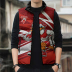 Sydney Swans Australian Football Sleeveless Puffer Jacket Swans Mascot Art With Indigenous Pattern Art