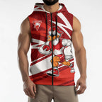 Sydney Swans Australian Football Sleeveless Zip Hoodie Swans Mascot Art With Indigenous Pattern Art