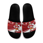 Sydney Swans Australian Football Slide Sandals Swans Mascot Art With Indigenous Pattern Art