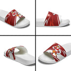 Sydney Swans Australian Football Slide Sandals Swans Mascot Art With Indigenous Pattern Art