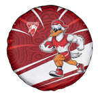 Sydney Swans Australian Football Spare Tire Cover Swans Mascot Art With Indigenous Pattern Art