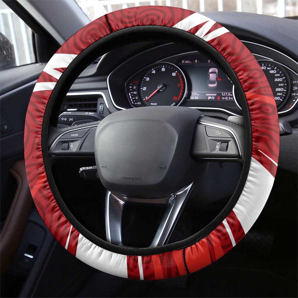 Sydney Swans Australian Football Steering Wheel Cover Swans Mascot Art With Indigenous Pattern Art