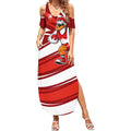 Sydney Swans Australian Football Summer Maxi Dress Swans Mascot Art With Indigenous Pattern Art