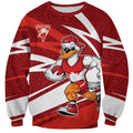 Sydney Swans Australian Football Sweatshirt Swans Mascot Art With Indigenous Pattern Art