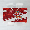 Sydney Swans Australian Football Tablecloth Swans Mascot Art With Indigenous Pattern Art
