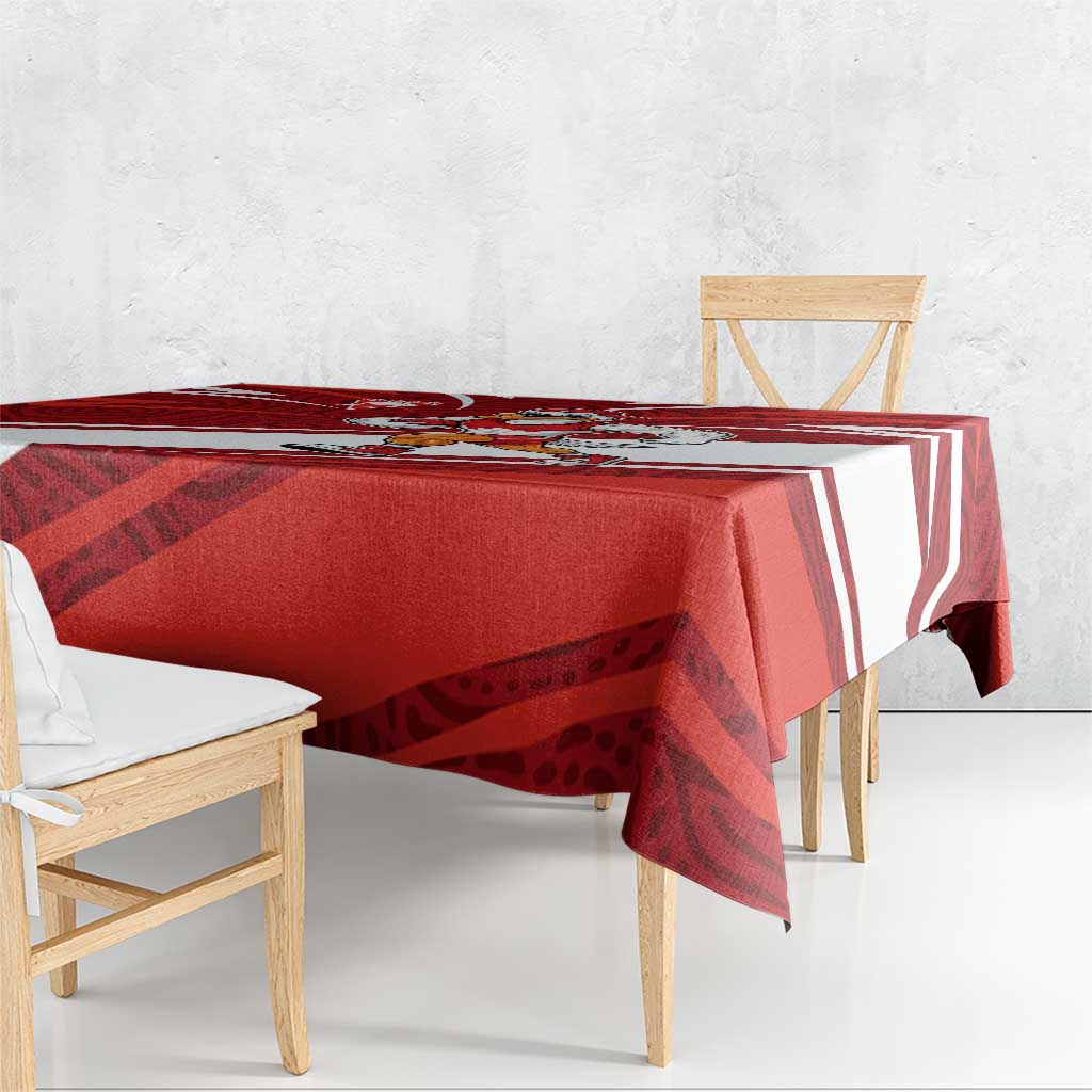 Sydney Swans Australian Football Tablecloth Swans Mascot Art With Indigenous Pattern Art