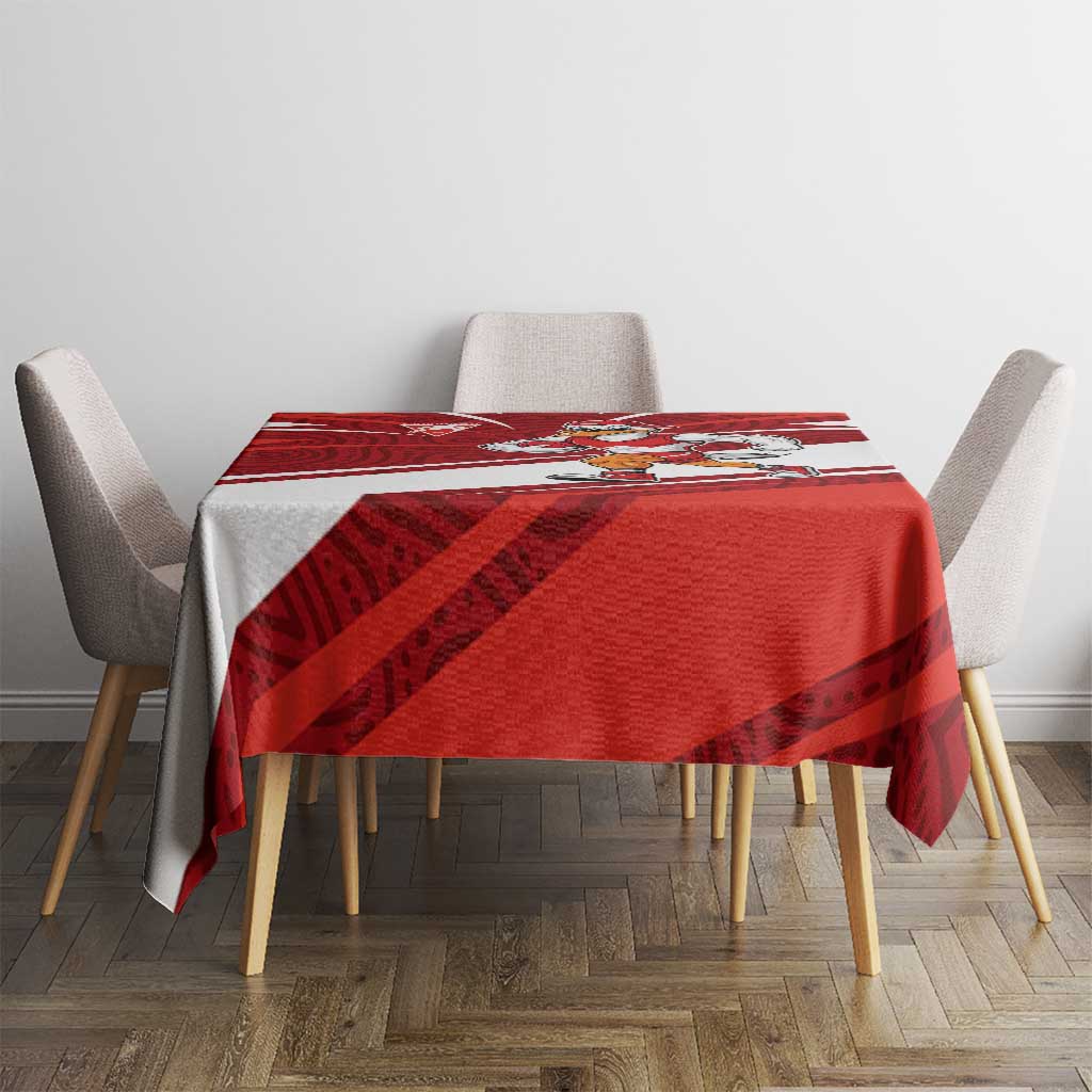 Sydney Swans Australian Football Tablecloth Swans Mascot Art With Indigenous Pattern Art