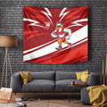 Sydney Swans Australian Football Tapestry Swans Mascot Art With Indigenous Pattern Art