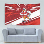 Sydney Swans Australian Football Tapestry Swans Mascot Art With Indigenous Pattern Art