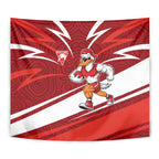 Sydney Swans Australian Football Tapestry Swans Mascot Art With Indigenous Pattern Art